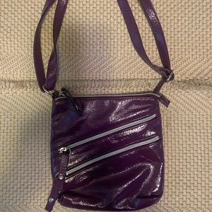 Faux Leather Purple Crossbody Purse